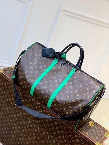 LV M46259 Louis Vuitton Keepall Bandouliere 50 Bag Minty Green Size 50 x 29 x 23 cm