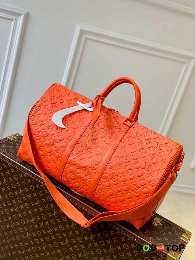 LV M20963 Louis Vuitton Keepall Bandouliere 50 Bag Orange Size 50 x 29 x 23 cm - 1