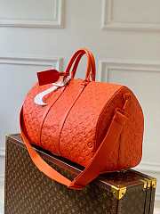 LV M20963 Louis Vuitton Keepall Bandouliere 50 Bag Orange Size 50 x 29 x 23 cm - 3