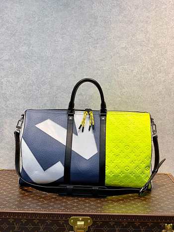 LV M59922 Louis Vuitton Keepall 50B Travel Bag Yellow Size 50 x 29 x 23 cm