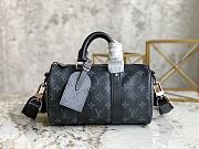 Louis Vuitton LV M46271 Black Flower Men's Pillow Keepall Bag Size 25 x 15 x 11 cm - 1