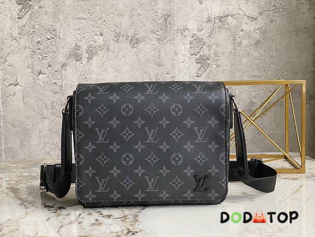 Louis Vuitton LV M46255 Black Flower Men's Messenger Bag Size 25 x 21 x ...