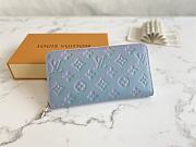 Louis Vuitton LV M81466 Blue Full Leather Single Zip Wallet Size 19.5 x 10.5 x 2.5 cm - 1
