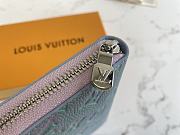 Louis Vuitton LV M81466 Blue Full Leather Single Zip Wallet Size 19.5 x 10.5 x 2.5 cm - 4