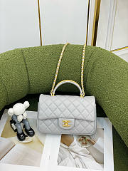 Chanel Mini Flap Bag With Top Handle Light Gray Size 12 x 20 x 6 cm - 3