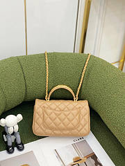 Chanel Mini Flap Bag With Top Handle Beige Size 12 x 20 x 6 cm - 4