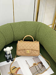 Chanel Mini Flap Bag With Top Handle Beige Size 12 x 20 x 6 cm - 3