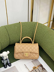 Chanel Mini Flap Bag With Top Handle Beige Size 12 x 20 x 6 cm - 2