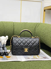 Chanel Mini Flap Bag With Top Handle Black Size 12 x 20 x 6 cm - 1