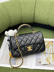 Chanel Mini Flap Bag With Top Handle Black Size 12 x 20 x 6 cm - 3