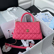 Chanel Flap Bag With Top Handle Pink Size 14 x 24 x 10 cm - 1