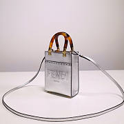 Fendi Mini Sunshine Shopper Silver Tone Size 13 x 18 x 6.5 cm - 5