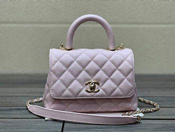 Chanel Small Flap Bag With Top Handle Nude Pink Size 13 x 19 x 9 cm