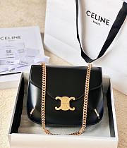 Celine Chain Besace Triomphe Black Size 24.5 x 17 x 4 cm - 1