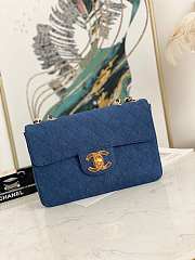 Chanel Flap Bag Denim 24k Gold Hardware Size 30 x 21 x 8 cm - 1