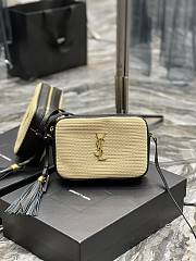 YSL Woven Camera Bag Crossbody Bag Leather Beige Size 23 x 16 x 6 cm - 1