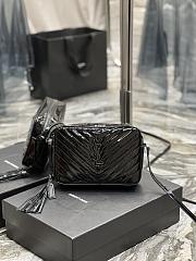 YSL Camera Bag Crossbody Bag Black Black Buckle Patent Leather Cowhide Size 23 x 16 x 6 cm - 1
