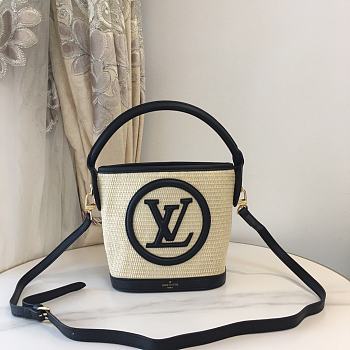 LV M59962 Louis Vuitton Petit Bucket Bag Caramel Black Size 24 x 19 x 18.5 cm