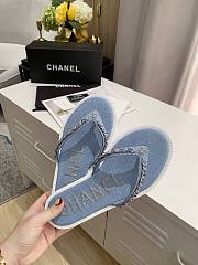 Chanel Denim Chain Flip-Flops  - 2