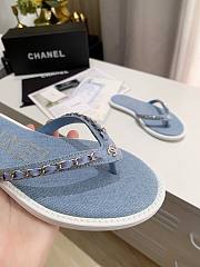 Chanel Denim Chain Flip-Flops  - 3