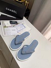 Chanel Denim Chain Flip-Flops  - 4
