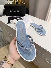 Chanel Denim Chain Flip-Flops  - 6