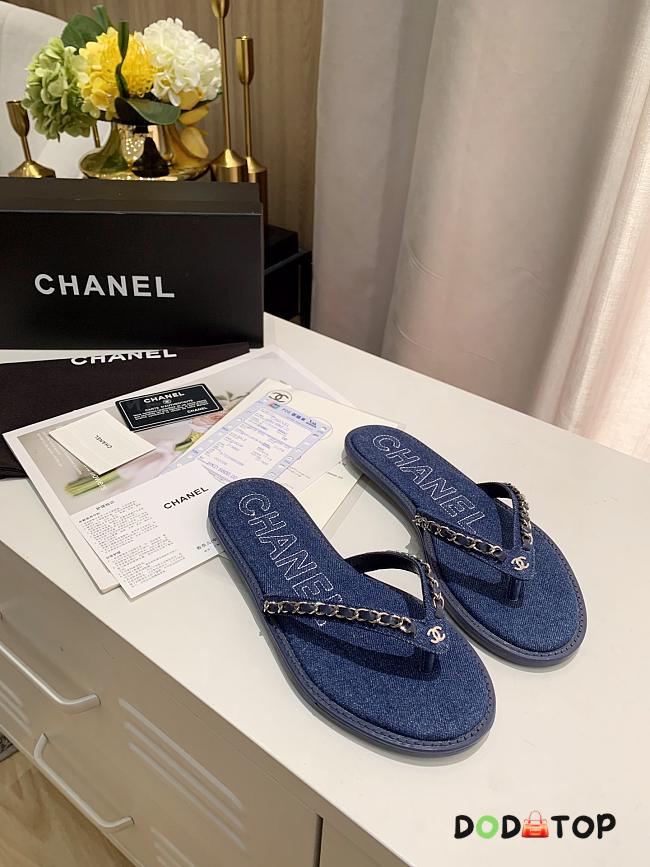 Chanel Denim Chain Flip-Flops 01 - 1