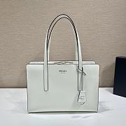 Prada Re-Edition 1995 Brushed-Leather Medium Handbag White 1BA350 Size 30 x 21 x 8 cm - 1