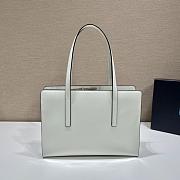 Prada Re-Edition 1995 Brushed-Leather Medium Handbag White 1BA350 Size 30 x 21 x 8 cm - 4