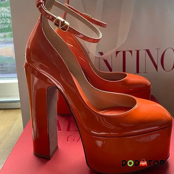 Valentino High Heel Shoes Orange Color 15.5 cm - 1