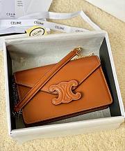 Celine Wallet On Chain Cuir Triomphe Brown Size 19 x 11 x 4 cm - 1