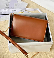 Celine Wallet On Chain Cuir Triomphe Brown Size 19 x 11 x 4 cm - 4