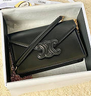 Celine Wallet On Chain Cuir Triomphe Black Size 19 x 11 x 4 cm - 1