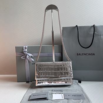 Balenciaga Triplet Organ Chain Bag Silver Size 21 x 8 x 12 cm