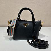 Prada Double Shoulder Strap Handbag Black Size 24 x 19 x 12 cm - 1