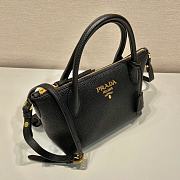 Prada Double Shoulder Strap Handbag Black Size 24 x 19 x 12 cm - 5