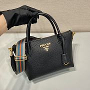 Prada Double Shoulder Strap Handbag Black Size 24 x 19 x 12 cm - 4