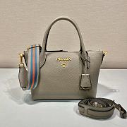 Prada Double Shoulder Strap Handbag Grey Size 24 x 19 x 12 cm - 1