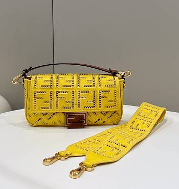 Fendi Baguette Yellow Bag Size 28 × 6 × 14 cm