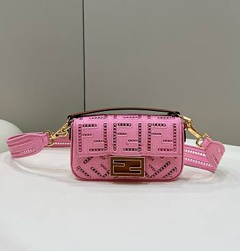 Fendi Baguette Pink Bag Size 21 × 5 × 10 cm