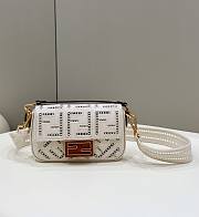 Fendi Baguette White Bag Size 21 × 5 × 10 cm - 1