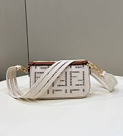 Fendi Baguette White Bag Size 21 × 5 × 10 cm - 5