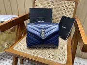 YSL Loulou Quilted Chain Bag Blue Size 23 x 17 x 9 cm - 1