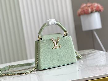 Louis Vuitton LV Capucines Mini Handbag Green Size 21 x 14 x 8 cm