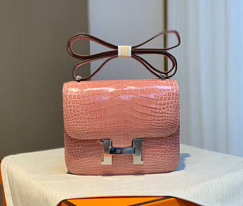 Hermes Constance 18 All Handmade Pink Silver Hardware