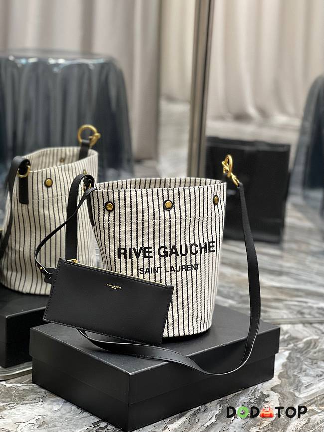 Rive Gauche French Linen Bucket Bag Size 20 x 30 x 28.5 cm - 1