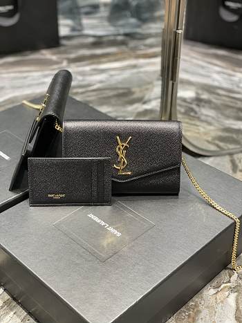 YSL Mini Envelope Bag Black With Gold Hardware Size 19 x 12 x 4 cm