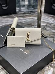 YSL Mini Envelope Bag White With Gold Hardware Size 19 x 12 x 4 cm - 1