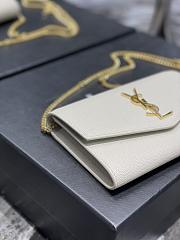 YSL Mini Envelope Bag White With Gold Hardware Size 19 x 12 x 4 cm - 2