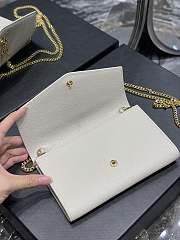YSL Mini Envelope Bag White With Gold Hardware Size 19 x 12 x 4 cm - 4